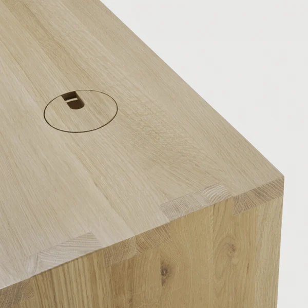 Natural Oak or Black Oak Wood Minimalist Desk - Image 3