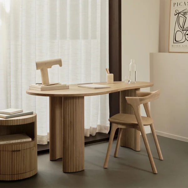 Ocean Pebble Solid Wood Desk - Available in Oak or Dark Mahogany - Image 6