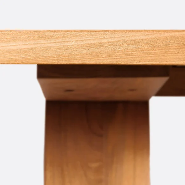 Contemporary Trestle Style Solid Natural Teak Wood Dining Table - Image 4