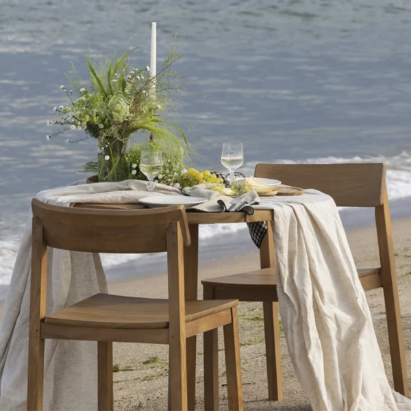 Quality Petit Solid Natural Teak Wood Dining Table - Indoor and Outdoor Models - Available in Two Sizes - Image 4