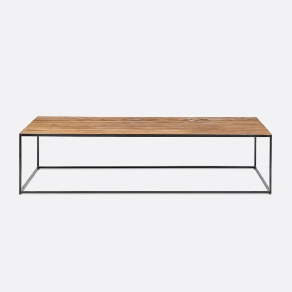 Eroded Style Solid Natural Teak Wood Coffee Table - Available in Two Sizes – Image 2