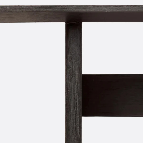Solid Black Teak Wood Japanese Styled Coffee Table – Image 2