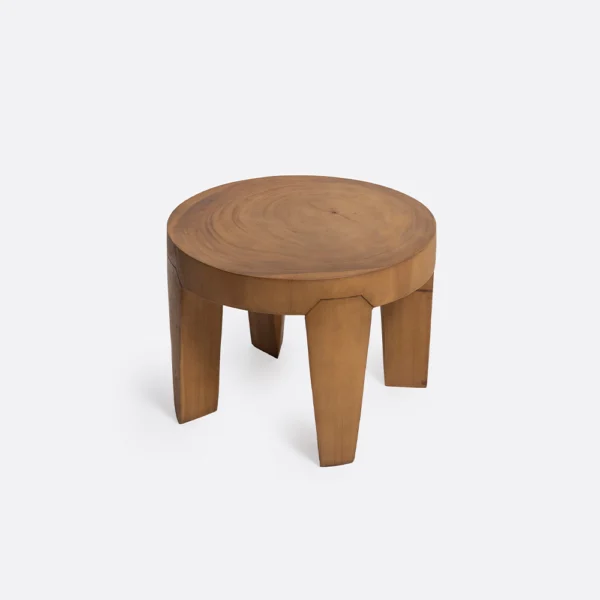 Solid Suar Wood Side Table with Triangular Carved Legs – Image 3
