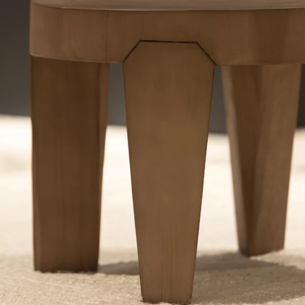 Solid Suar Wood Side Table with Triangular Carved Legs – Image 6