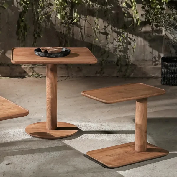 Small Rustic Teak Wood Side Table - Image 4