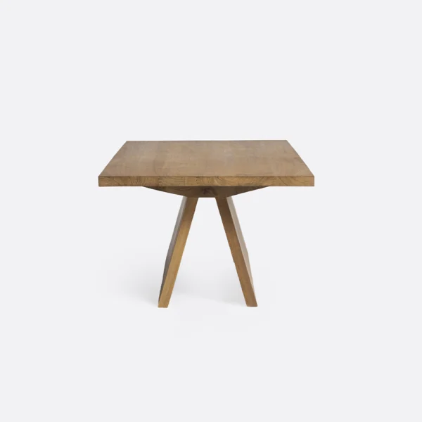 Stunning Solid Natural Teak Wood Coffee Table with Contemporary Trestle Style Base - Image 4