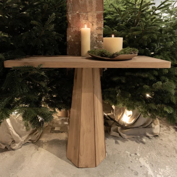 Rustic Solid Reclaimed Teak Wood Console - Image 8