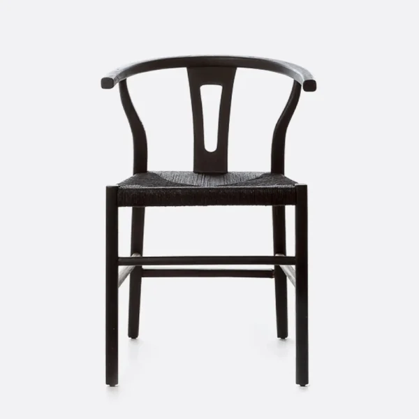 Timeless Design Solid Teak Wood and Cord Dining Chair - Available in Natural and Brushed Black Teak Wood