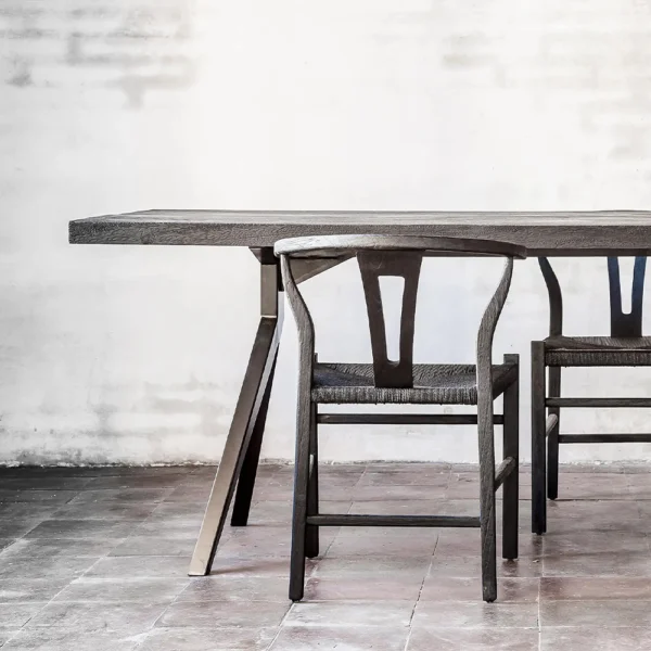 Timeless Design Solid Teak Wood and Cord Dining Chair - Available in Natural and Brushed Black Teak Wood - Image 4