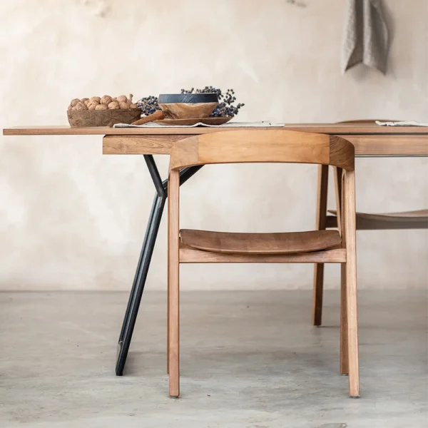 Best Selling Solid Teak Wood Dining Chair - Available in Natural or Brushed Black Teak Wood – Image 3