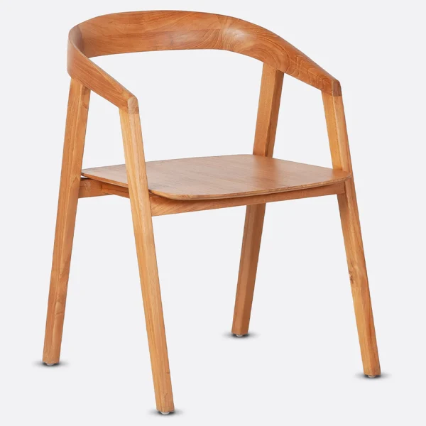 Best Selling Solid Teak Wood Dining Chair - Available in Natural or Brushed Black Teak Wood