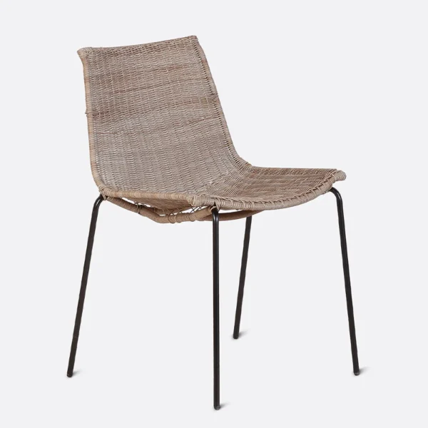 Rattan and Black Iron Lounge Chair - Indoor and Outdoor Models Available - Image 2
