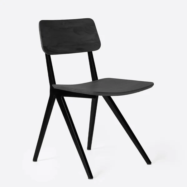 Sophisticated Industrial Style Solid Teak Wood Dining Chair - Available in Natural or Brushed Black Teak Wood – Image 2