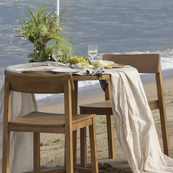 Solid Natural Teak Wood Dining Chair - Indoor and Outdoor Model Available - Image 4