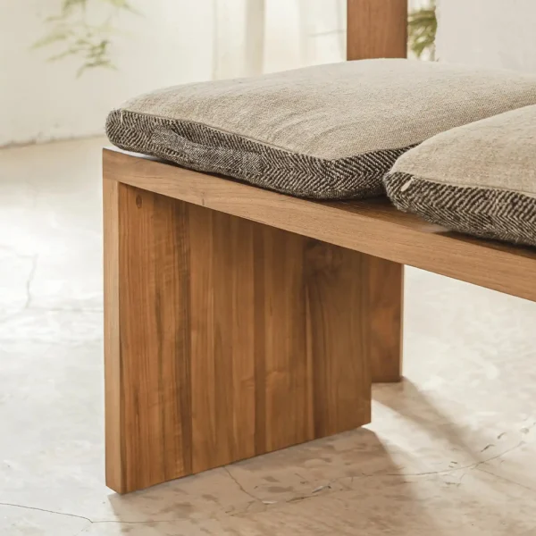 Iconic Solid Natural Teak Wood Bench - Available in Two Sizes – Image 4