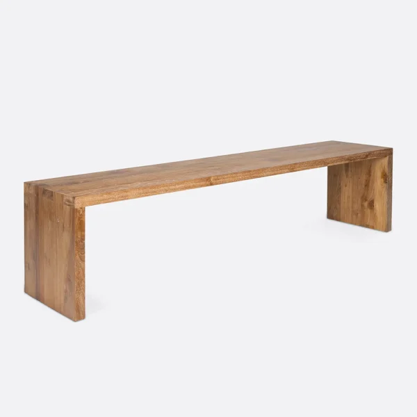 Iconic Solid Natural Teak Wood Bench - Available in Two Sizes – Image 2