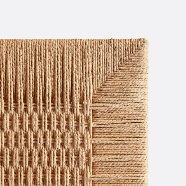 Beautiful Solid Natural Teak Wood Bench with Woven Cord Seat – Image 6