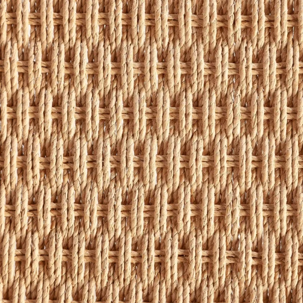 Beautiful Solid Natural Teak Wood Bench with Woven Cord Seat – Image 3