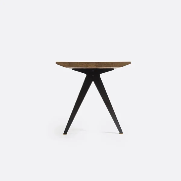 Stunning Solid Natural Teak Wood Bench with Contemporary Black Iron Base – Image 3