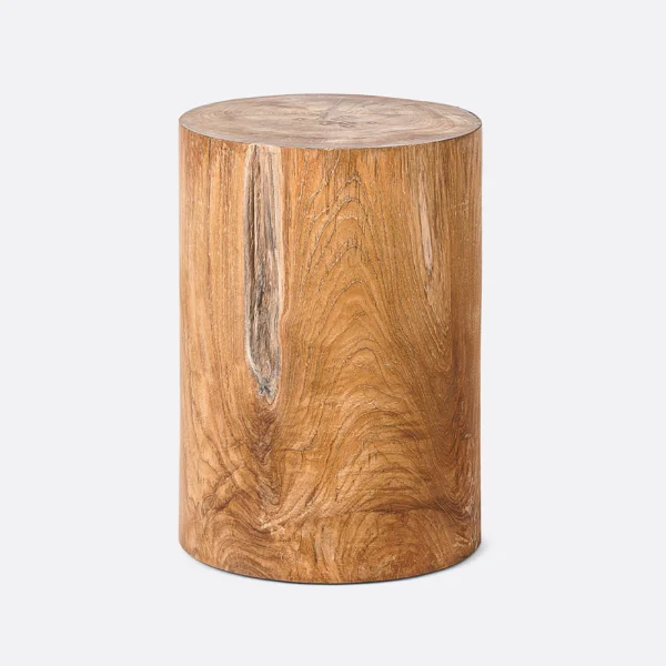 Solid Natural Teak Wood Stool - Available in Cylindrical and Square Shapes