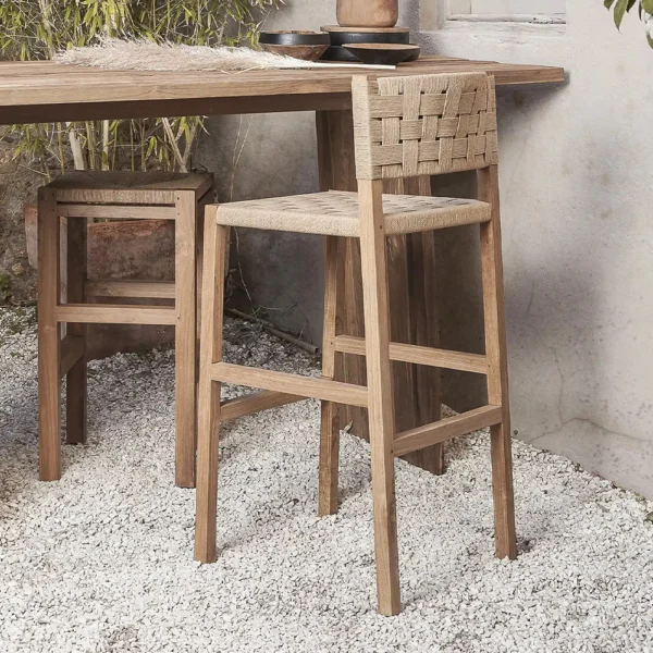 Solid Natural Teak Wood Stool - Bar and Counter Stool Sizes Available - Image 4