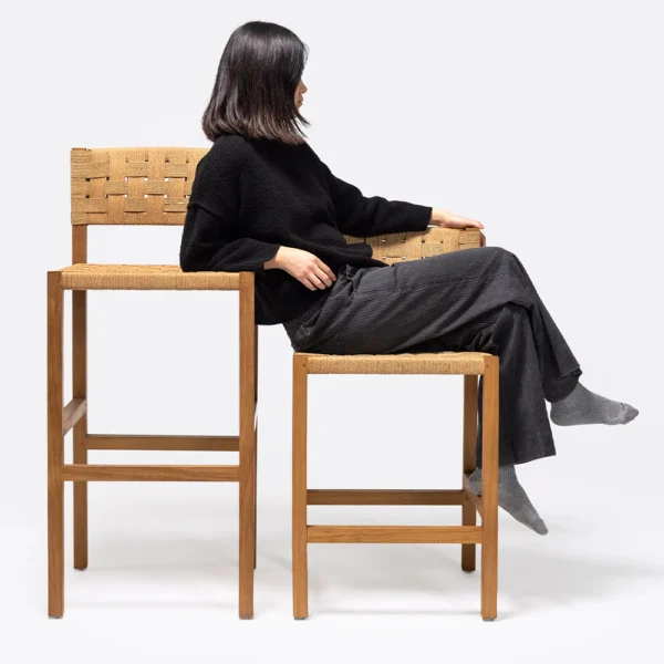 Solid Natural Teak Wood Stool - Bar and Counter Stool Sizes Available - Image 3