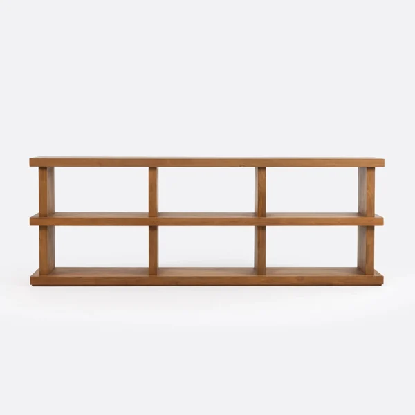 Imposing Solid Natural Teak Wood Bookcase - Available in Two Sizes