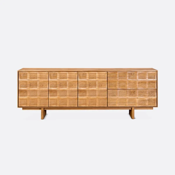 Stunning Hand Carved Solid Teak Wood Sideboard – Available in Black Teak or Natural Teak