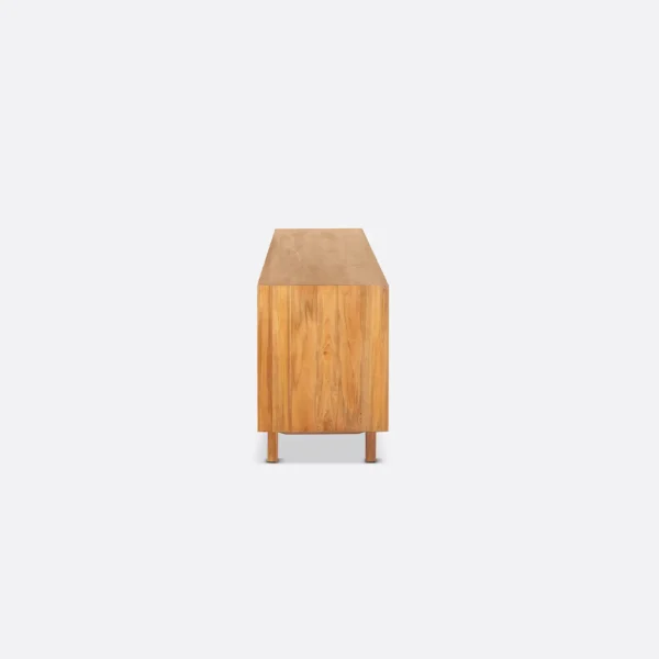 Beautiful Hand Grooved Sideboard in Solid Natural Teak Wood - Image 7