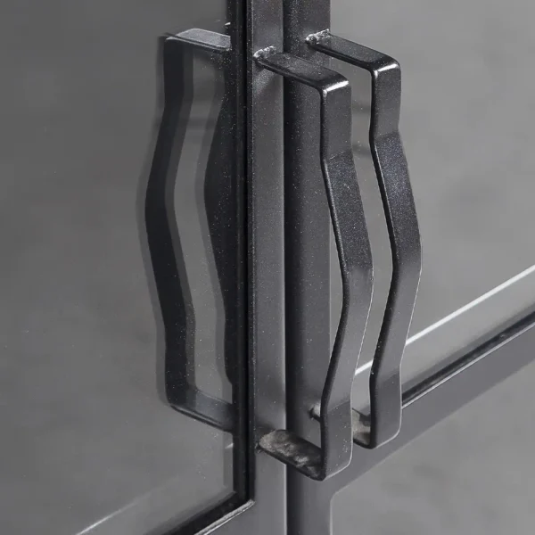 Hand Crafted Black Iron and Glass Display Cabinet - Image 3