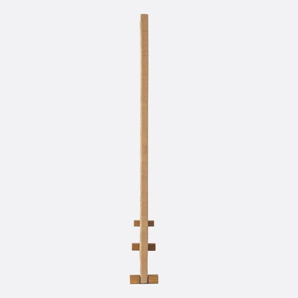 Elegant Solid Natural Teak Wood and Paper Cord Divider - Image 3