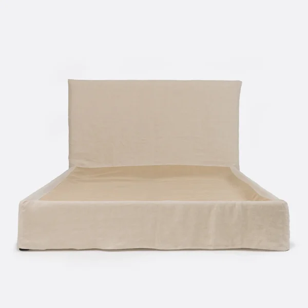Stylish Bed Base with Integrated Headboard and Removable Linen Covers - Available in Two Sizes and Five Linen Colours - Image 4