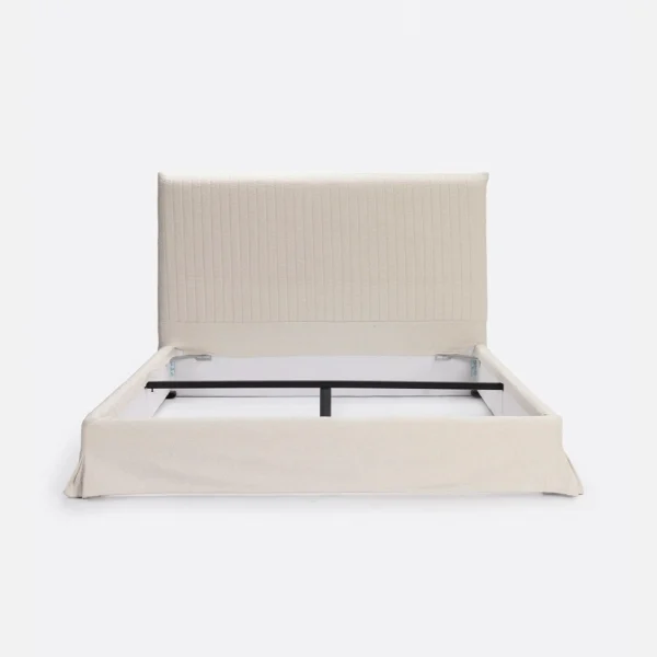 Stylish Bed Base with Integrated Headboard and Removable Linen Covers - Available in Two Sizes and Five Linen Colours - Image 5