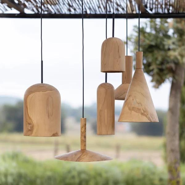 Natural Refined Teak Wood Ceiling Lamp – Image 7