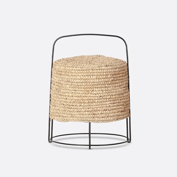 Textured Seagrass Shade with Iron Base Table Lamp