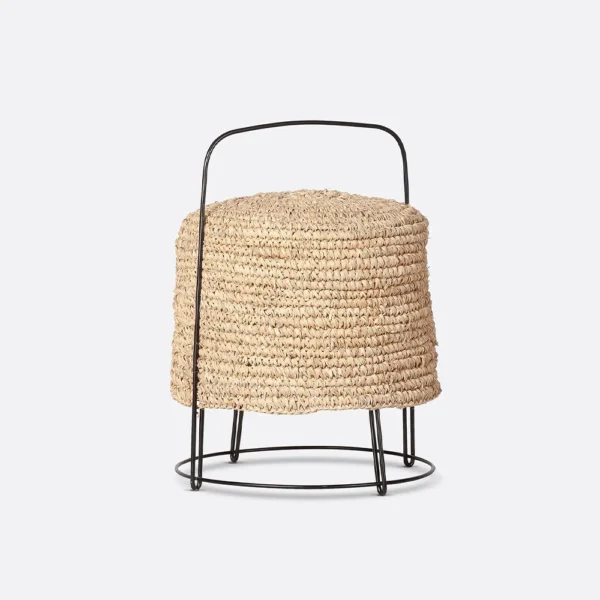 Textured Seagrass Shade with Iron Base Table Lamp - Image 3