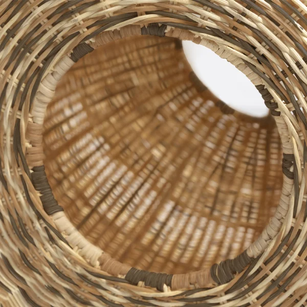 Handcrafted Natural Rattan Pith Ceiling Lamp - Image 4