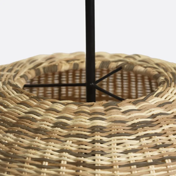 Handcrafted Natural Rattan Pith Ceiling Lamp - Image 2