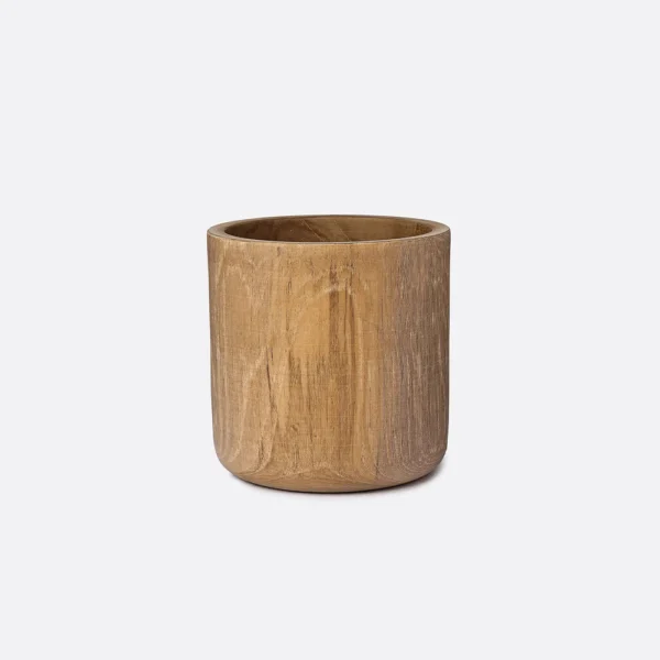 Pod Natural Sanded Teak Wood Vase