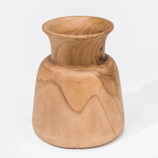 Reclaimed Natural Sanded Teak Wood Vase