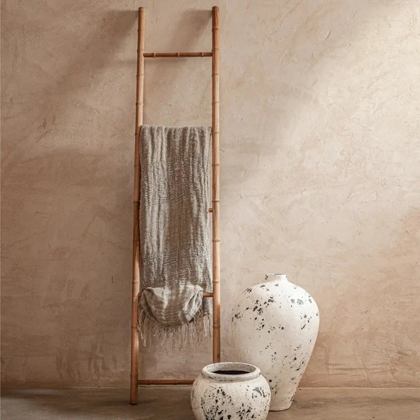 Handcrafted Natural Teak Wood With Carved Relief Hanger - Image 2