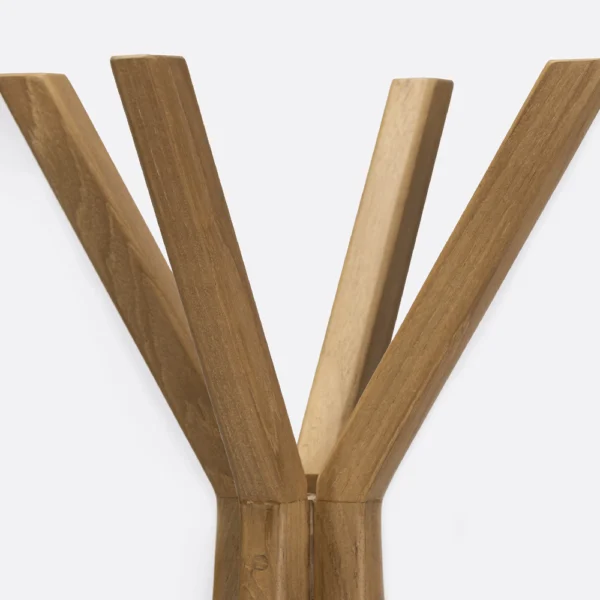 Sculptural Coat in Solid Natural Teak Wood Stand – Image 2