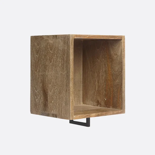 Solid Natural Teak Wood Box Book Shelf