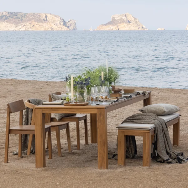 Reclaimed Natural Teak Wood Outdoor Dining Table - Available in Two Sizes – Image 4