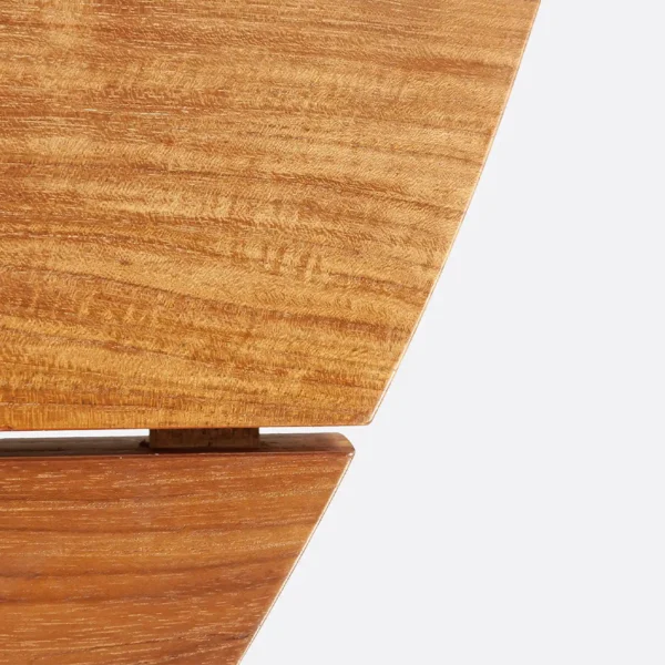 Stunning Solid Natural Teak Wood Outdoor Dining Table with Geometric Base - Image 4