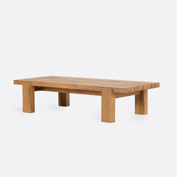 Solid Natural Teak Wood Outdoor Coffee Table – Image 2
