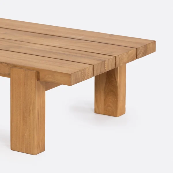 Solid Natural Teak Wood Outdoor Coffee Table – Image 3