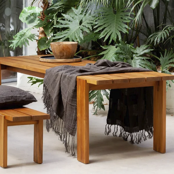Solid Natural Teak Wood Outdoor Coffee Table – Image 7