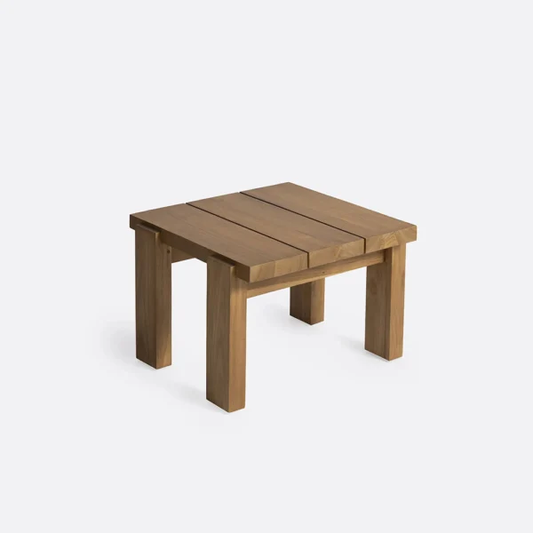 Natural Teak Wood Sturdy Outdoor Side Table - Image 6