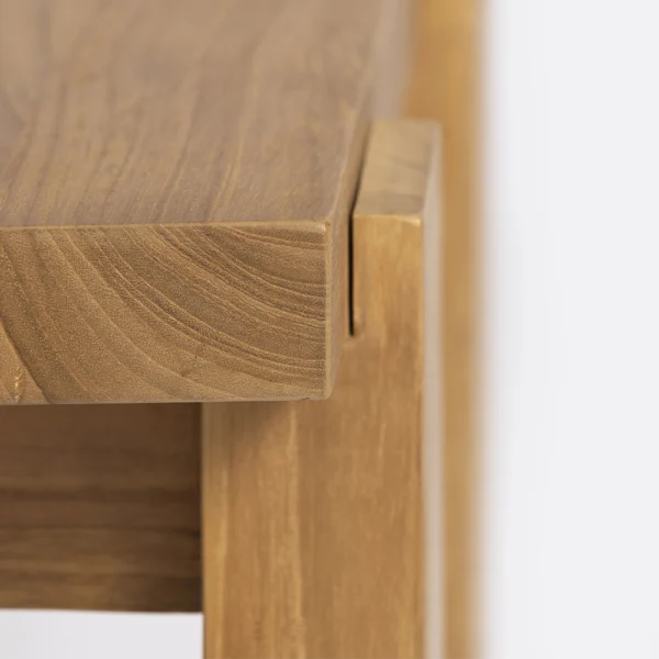 Natural Teak Wood Sturdy Outdoor Side Table - Image 2